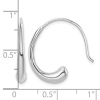 Sterling Silver Rhodium-plated Threader Dangle Earrings view 4
