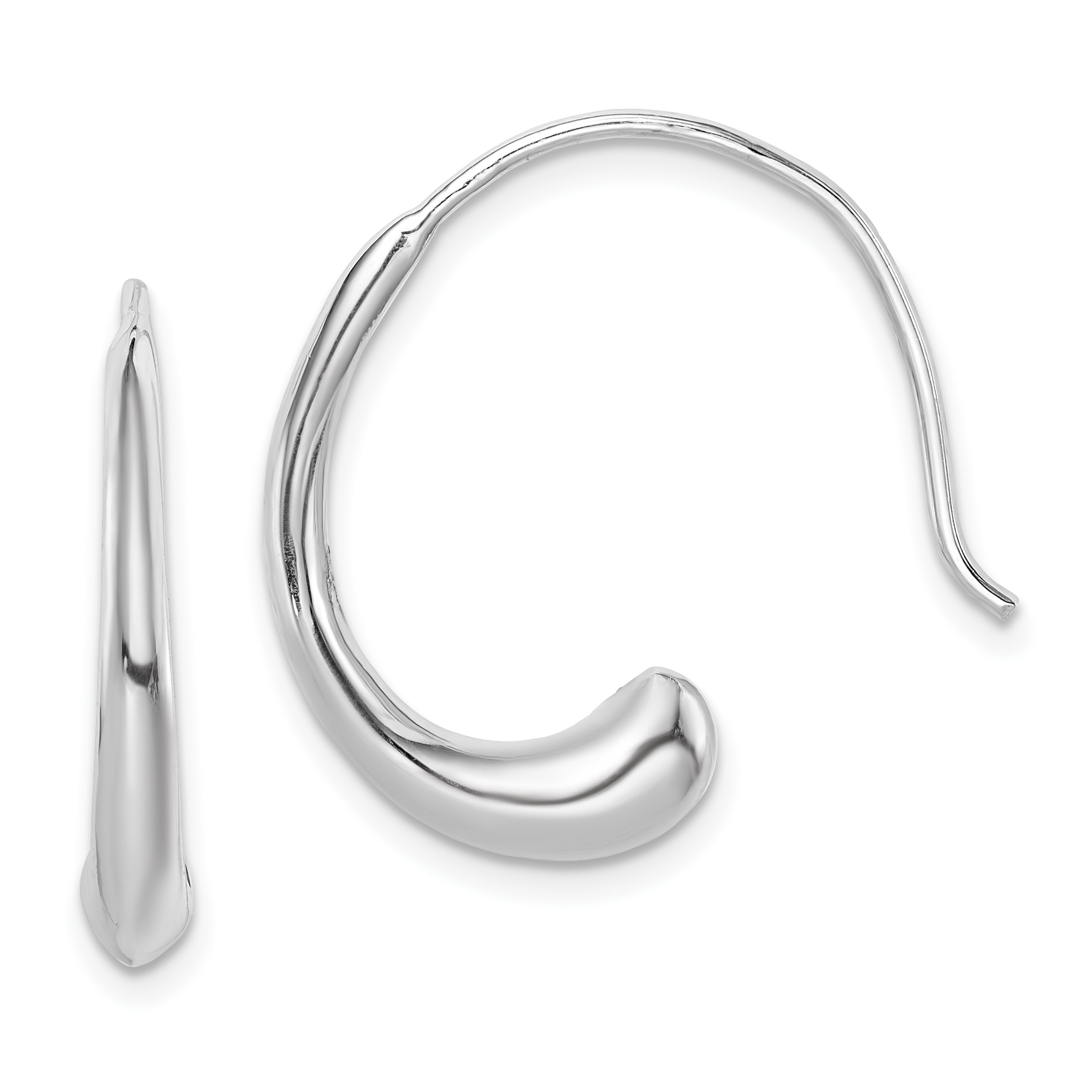 Sterling Silver Rhodium-plated Threader Dangle Earrings (QE14979)