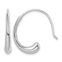 Sterling Silver Rhodium-plated Threader Dangle Earrings view 1