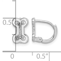 Sterling Silver Rhodium-plated Bone Hinged Hoop Earrings view 4