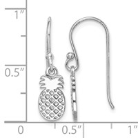 Sterling Silver Rhodium-plated Pineapple Dangle Earring view 4