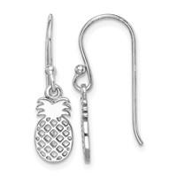 Sterling Silver Rhodium-plated Pineapple Dangle Earring view 1