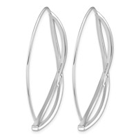 Sterling Silver Rhodium-plated CZ Twisted Threader Earrings view 4