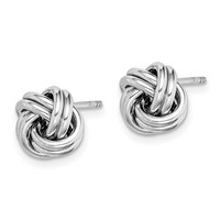 Sterling Silver Rhodium-plated Polished Love Knot Post Earrings view 2