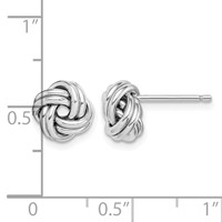Sterling Silver Rhodium-plated Polished Love Knot Post Earrings view 4