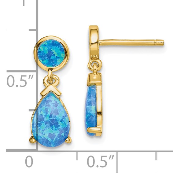 Sterling Silver Lab Created Opal Post Earrings