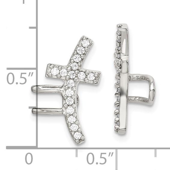 Sterling Silver CZ Cuff Earrings