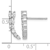 Sterling Shimmer Sterling Silver Rhodium-plated 12 Stone CZ Post Dangle Earrings view 4