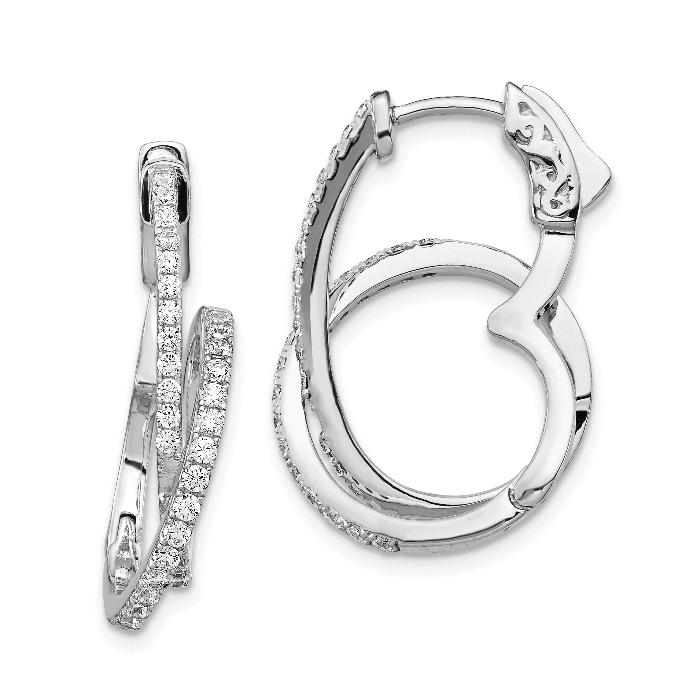 ピアス STONEHENgE silver ribbon cubic earrings SKS Sterling Silver Square Cubic Zircon on Stud Earrings in
