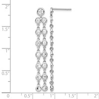 Sterling Shimmer Sterling Silver Rhodium-plated 30 Stone CZ 2 Strand Post Dangle Earrings view 4
