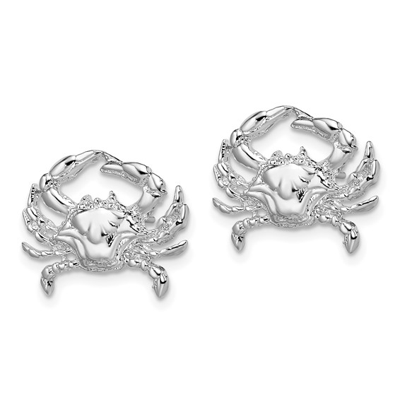 De-Ani Sterling Silver Rhodium-Plated Polished Blue Crab Post Earrings