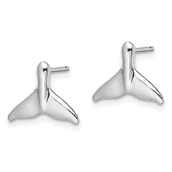 De-Ani Sterling Silver Rhodium-Plated Polished Whale Tail Post Earrings
