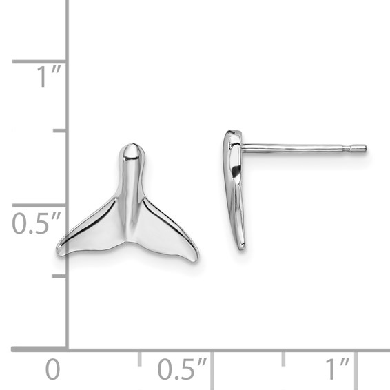 De-Ani Sterling Silver Rhodium-Plated Polished Whale Tail Post Earrings