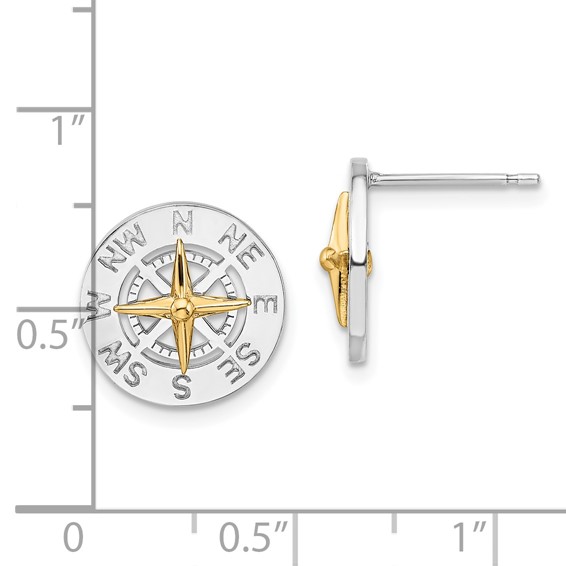Sterling Silver Compass Post Earrings