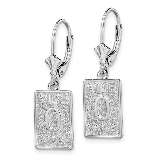 Sterling Silver Polished Mile 0 Key West Leverback Earrings