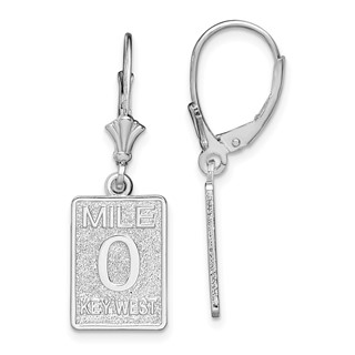 Sterling Silver Polished Mile 0 Key West Leverback Earrings