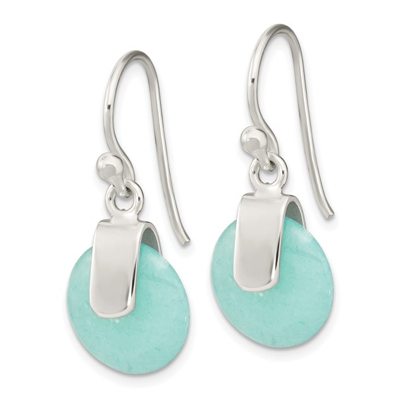 Sterling Silver Imitation Turquoise Circle Earrings