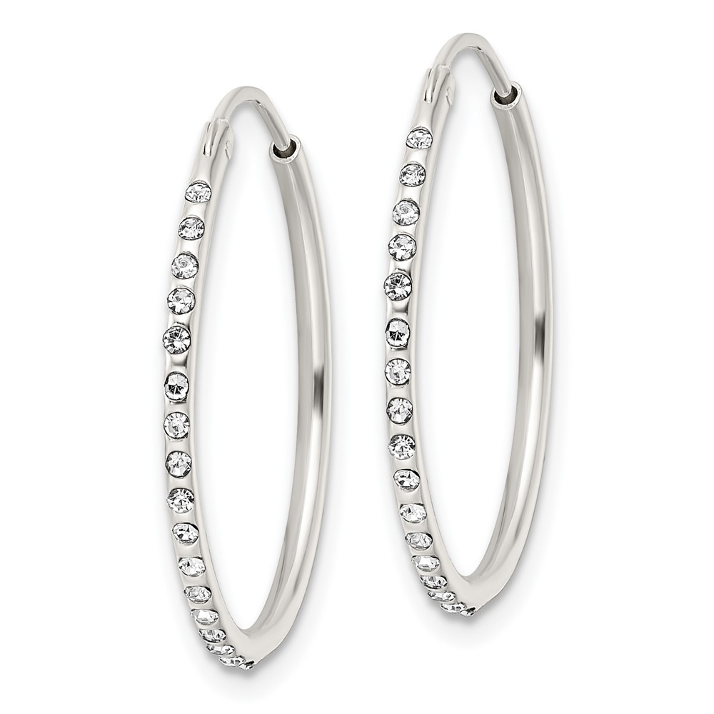Sterling Silver Crystal Endless Hoop Earrings (QE15812)