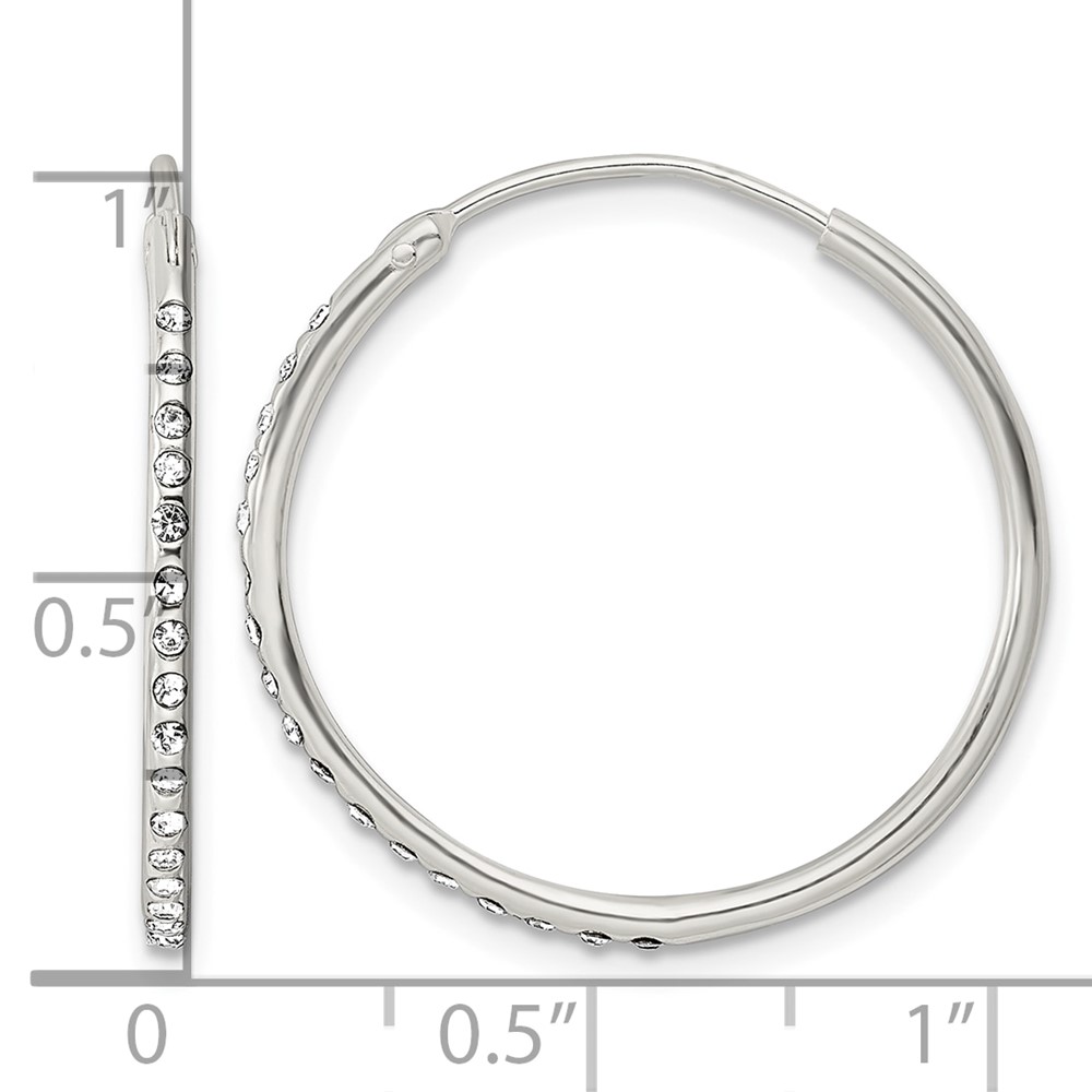 Sterling Silver Crystal Endless Hoop Earrings (QE15812)