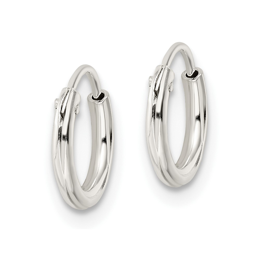 Sterling Silver Polished 1.5x10mm Endless Tube Hoop Earrings (QE15813)