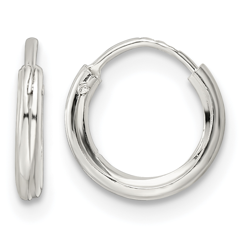 Sterling Silver Polished 1.5x10mm Endless Tube Hoop Earrings (QE15813)