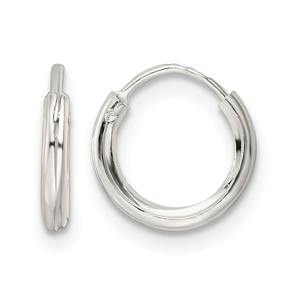 Sterling Silver Polished 1.5x10mm Endless Tube Hoop Earrings (QE15813)