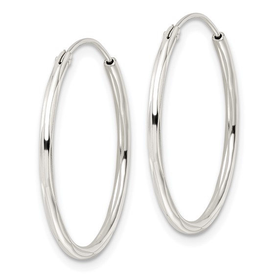 Sterling Silver 1.5mm Diamond-cut Endless Hoop Earrings