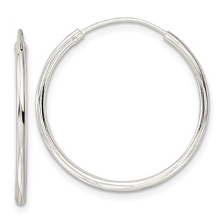Sterling Silver 1.5mm Diamond-cut Endless Hoop Earrings