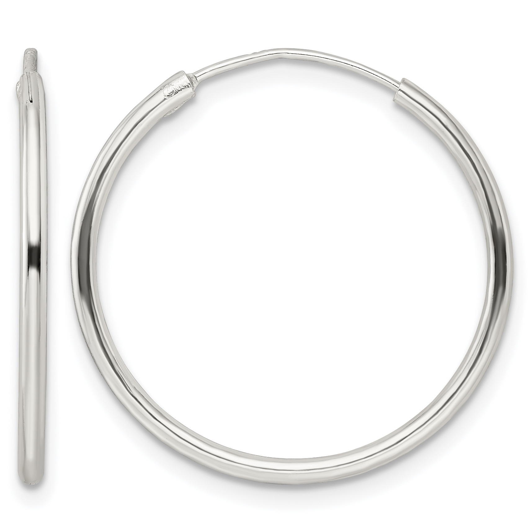 Sterling Silver Polished Endless Hoop Earrings (QE15818)