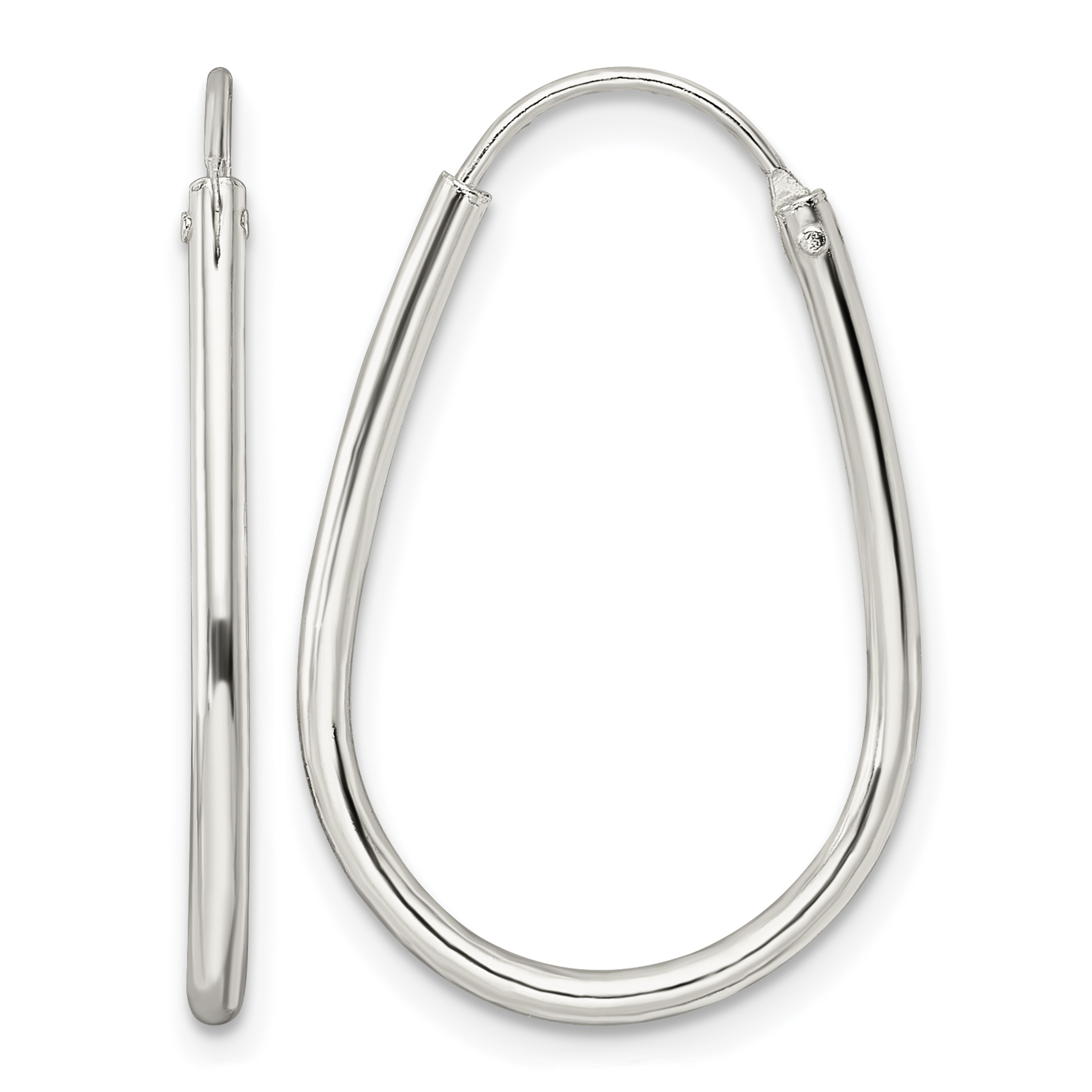 Sterling Silver Polished Endless Teardrop Hoop Earrings (QE15822)
