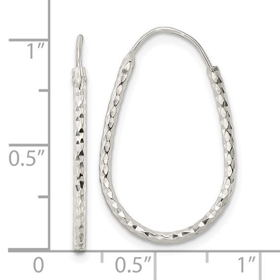 Sterling Silver Polished D/C Endless Hoop Earrings