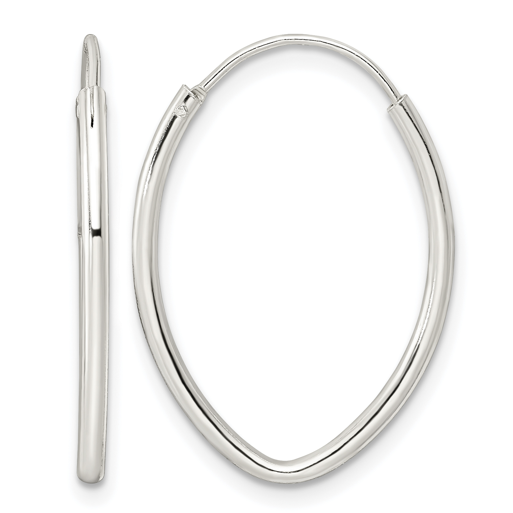 Sterling Silver Polished Endless Oval Hoop Earrings (QE15824)