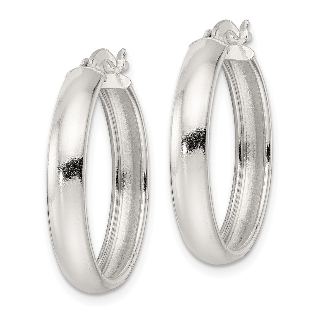 Sterling Silver Polished Hoop Earrings (QE15860)
