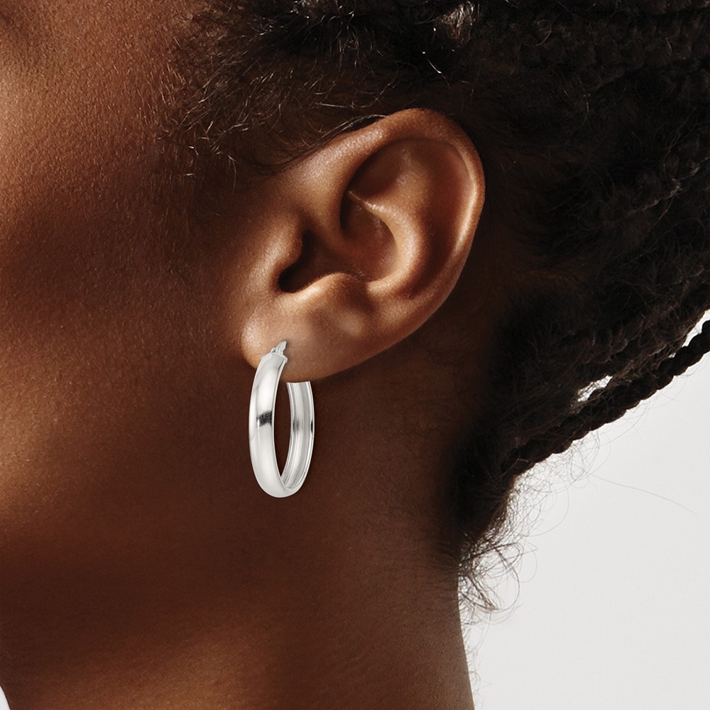 Sterling Silver Polished Hoop Earrings (QE15860)