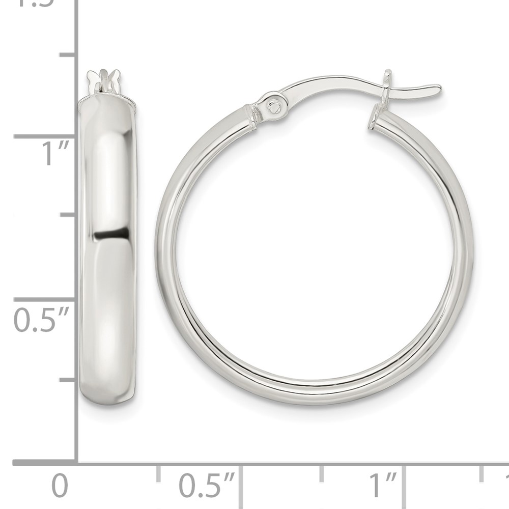 Sterling Silver Polished Hoop Earrings (QE15860)