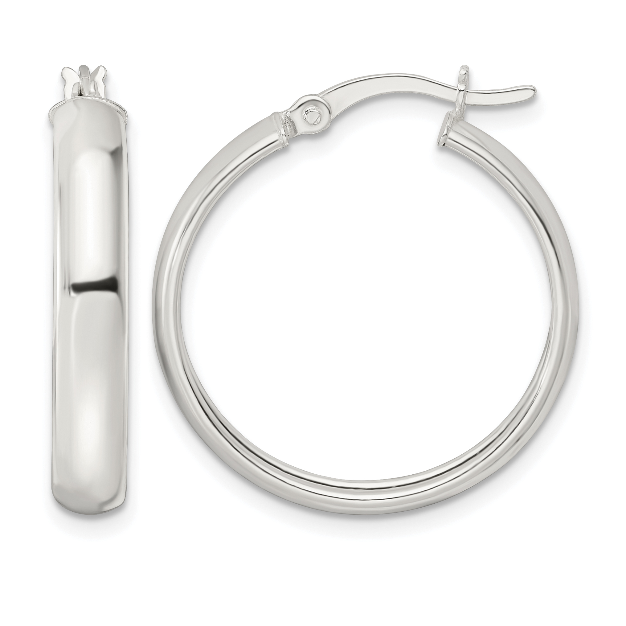 Sterling Silver Polished Hoop Earrings (QE15860)