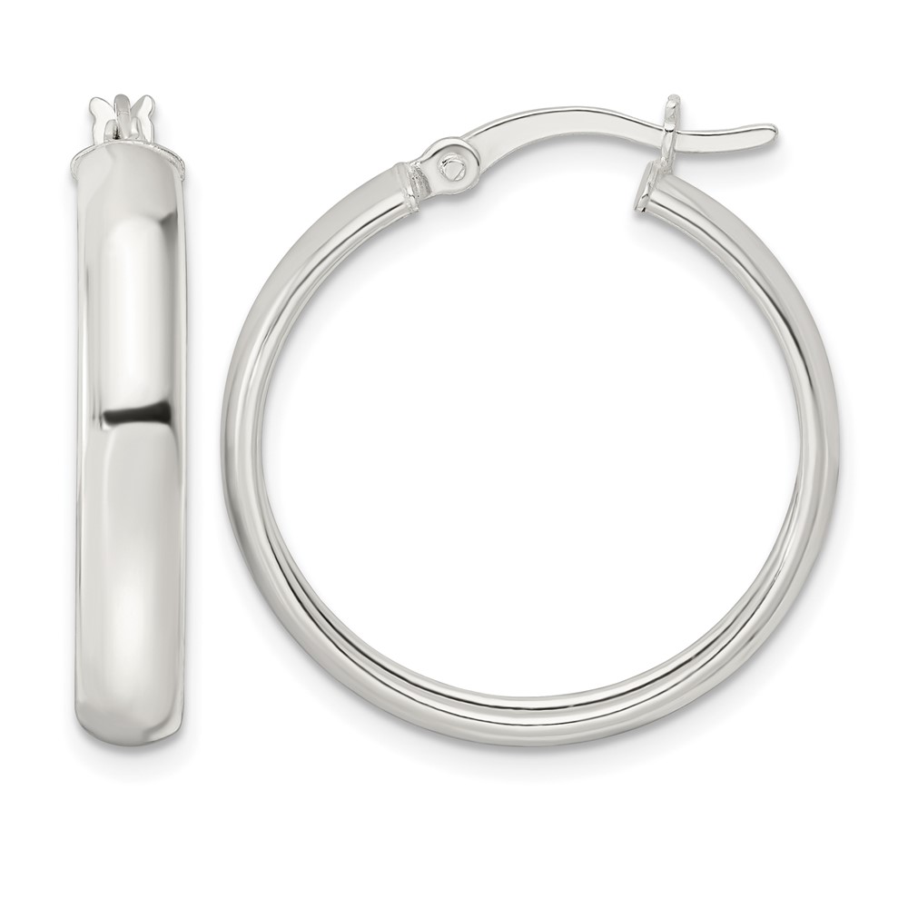 Sterling Silver Polished Hoop Earrings (QE15860)
