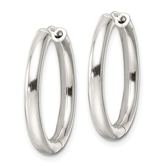 Sterling Silver Circle Hinged Hoop Earrings