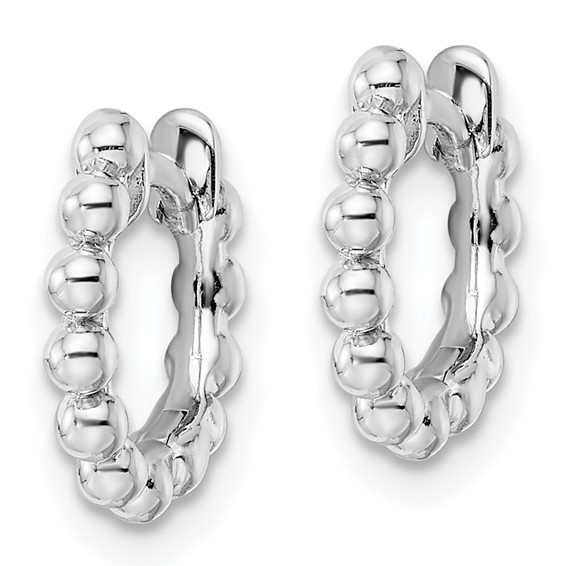 Sterling Silver Beaded Hoop Earrings
