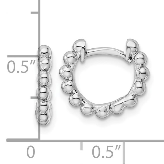 Sterling Silver Beaded Hoop Earrings