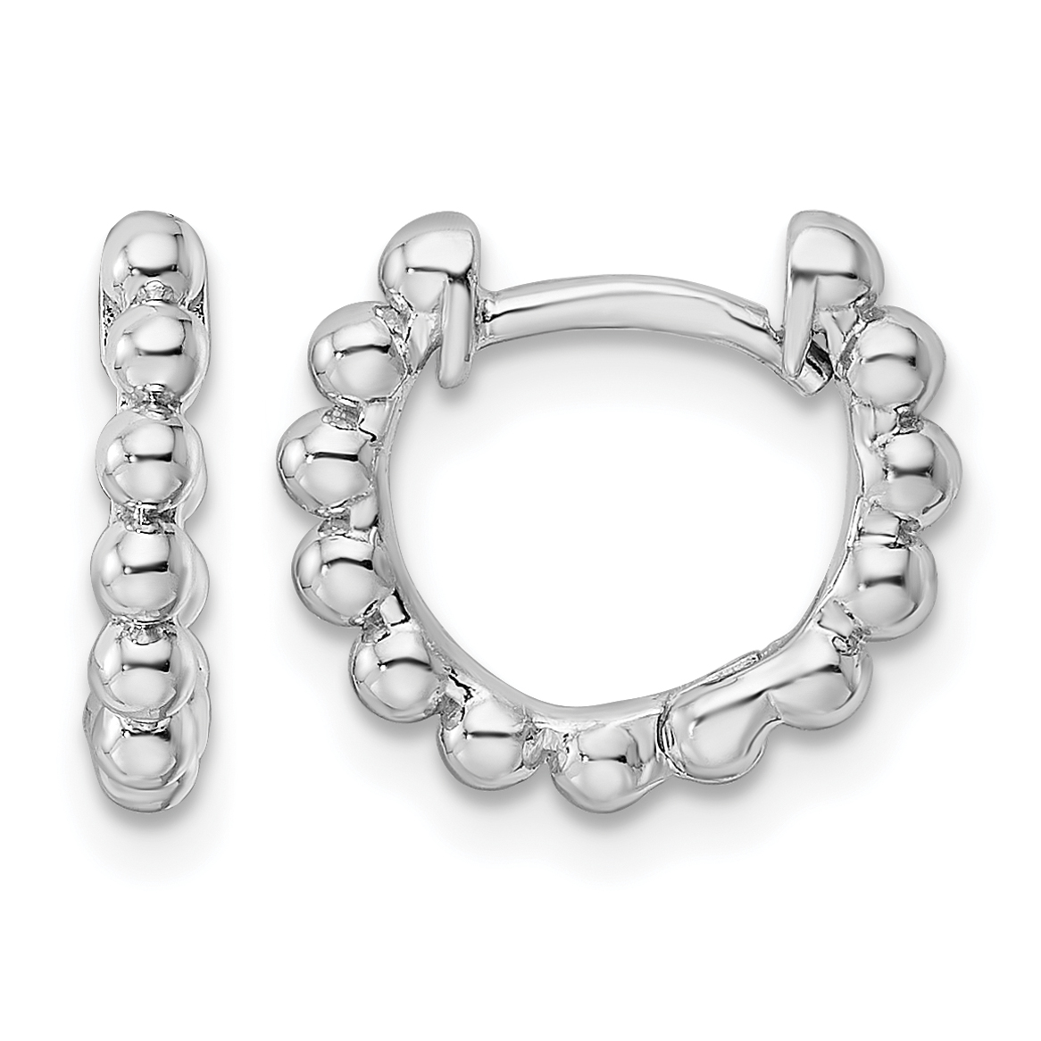 Sterling Silver RH Beaded Hoop Earrings (QE15952)