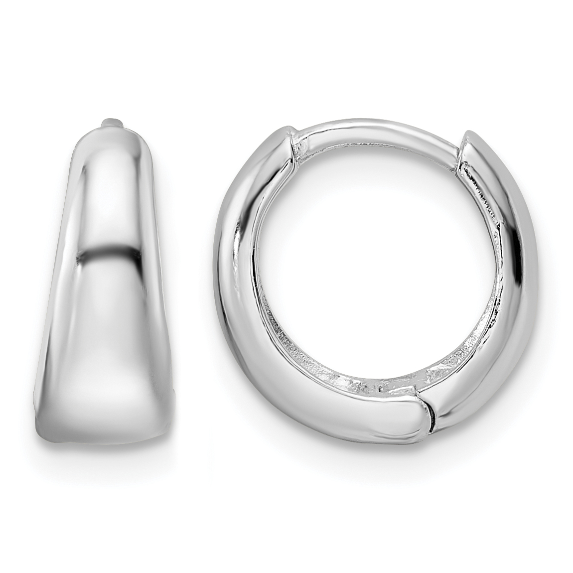 Sterling Silver Rhodium-plated Polished Hinged Hoop Earrings (QE15958)