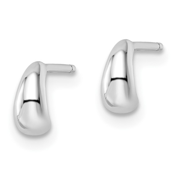 Sterling Silver J-hoop Post Earrings