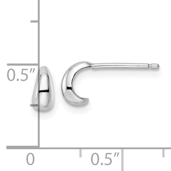 Sterling Silver J-hoop Post Earrings