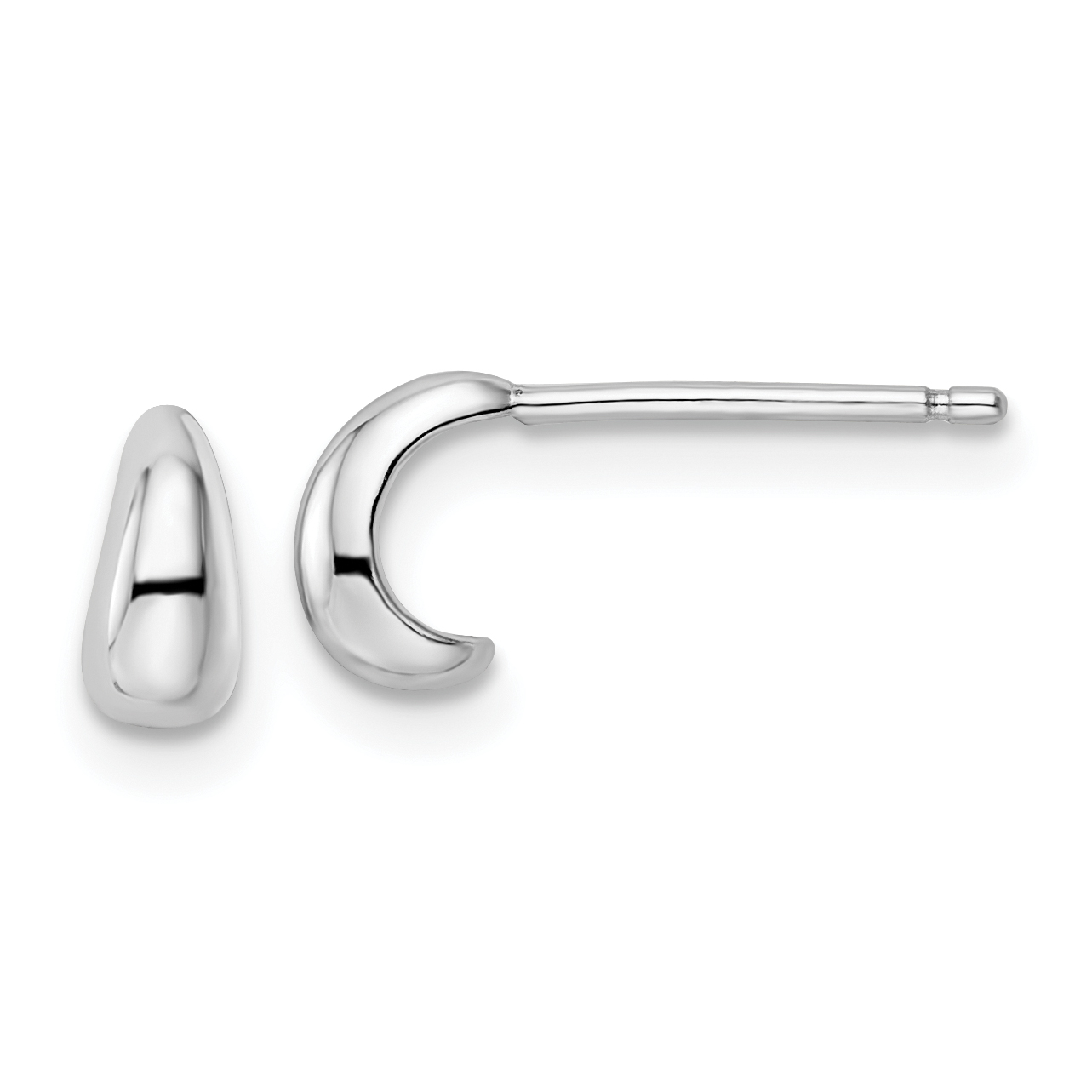 Sterling Silver Rhodium-plated Polished Hoop Post Earrings (QE15971)