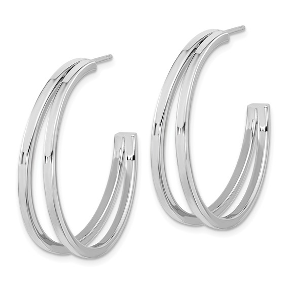 Sterling Silver Double C-hoop Post Earrings