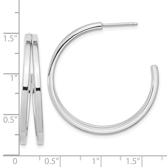 Sterling Silver Double C-hoop Post Earrings