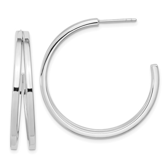 Sterling Silver Double C-hoop Post Earrings