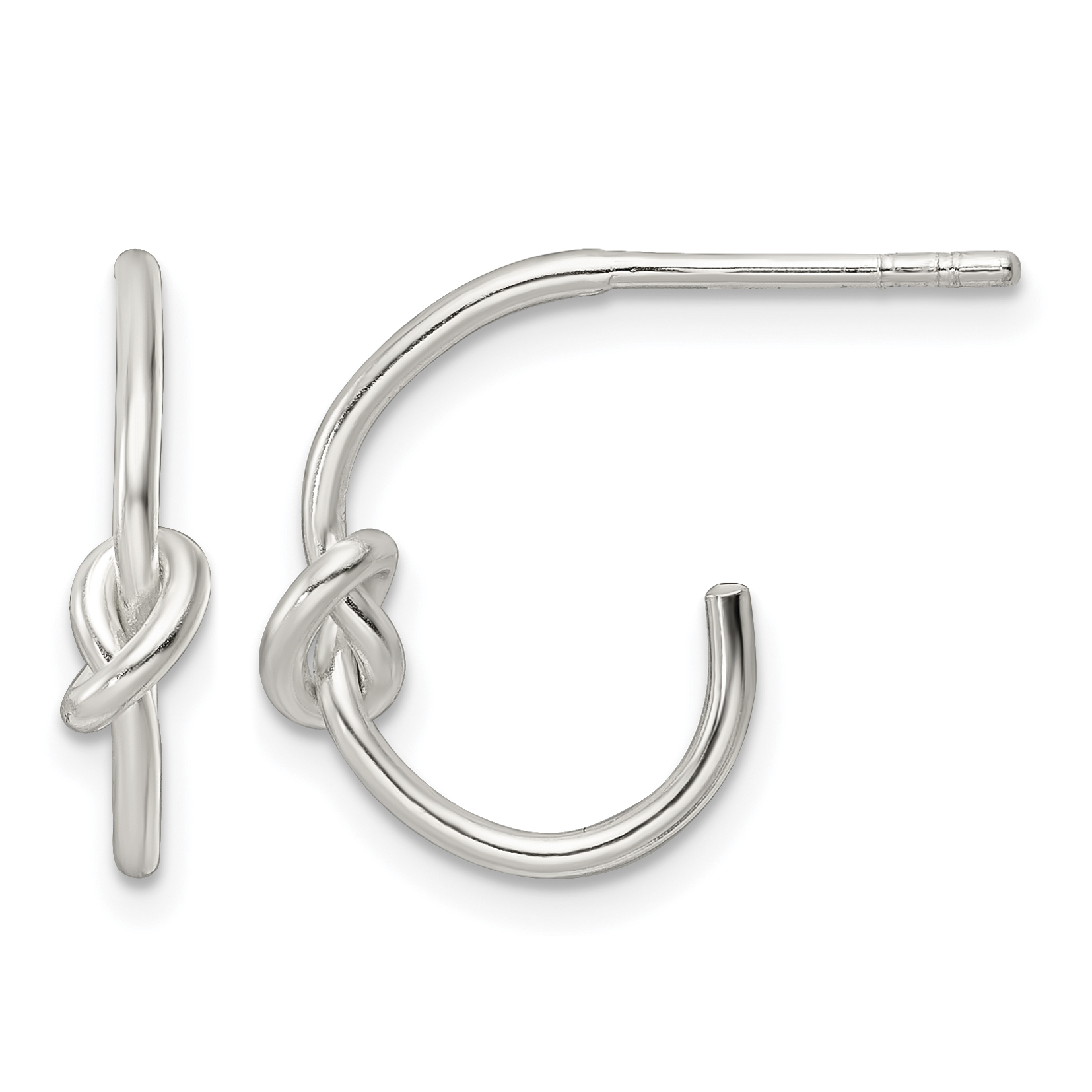 Sterling Silver Polished Knotted Hoop Earrings (QE15979)