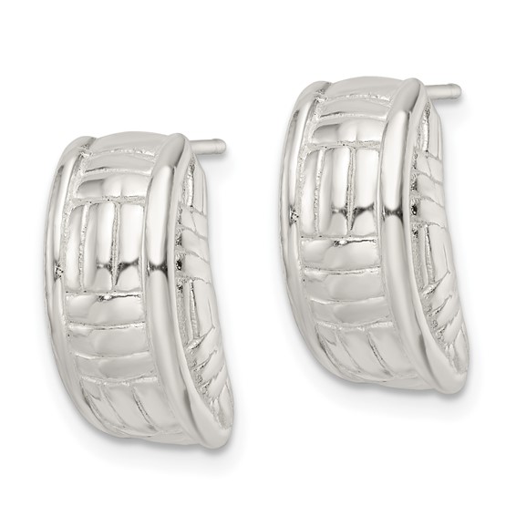 Sterling Silver Polished Jhoop Post Earrings